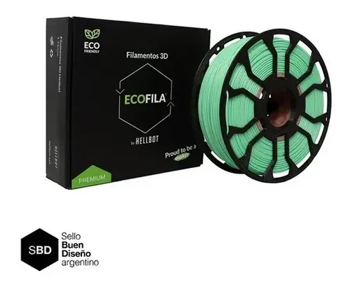 Filamento PLA 3D Hellbot Kiwi Pastel 1.75mm 1kg Impresora