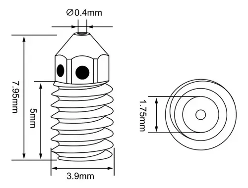 Nozzle Acero Endurecido Para Bambu A1 / A1 Mini