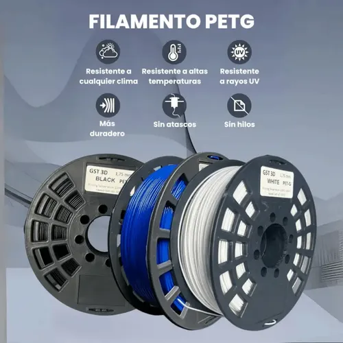 Filamento Gst3d Pla+ Premium 1.75mm 1kg 320m () Color Blanco