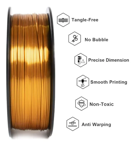 Geeetech Silk Pla Filamento 1.75mm Para Impresora 3d, Metal-