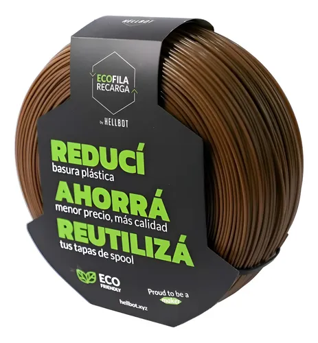 Filamento Pla 3d Hellbot Ecofila 1kg Recarga Marron