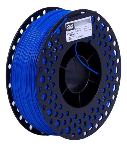 Filamento 3d 3n3 Tpu 1.75mm 1kg Flex Flexible Impresora 3d Azul