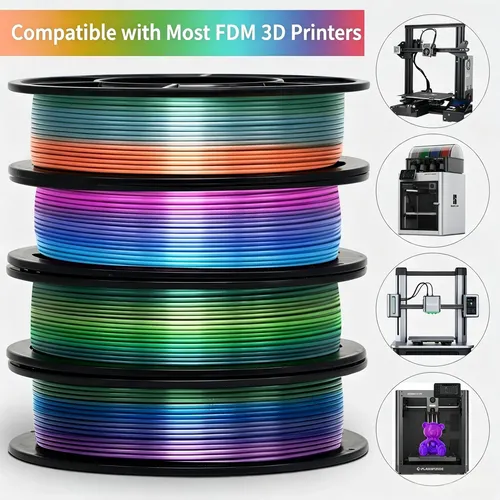 Filamento Pla Seda Arcoiris Impression 3d 3u De 1,75 Mm