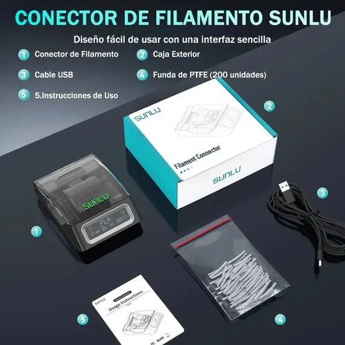Sunlu Conector De Filamento,con 200 Piezas De Funda De Ptfe