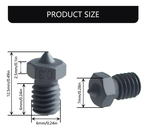 Boquilla De Acero Endurecido Revestido De 6 Mm Para Impresió