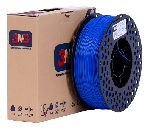 Filamento 3d 3n3 Tpu 1.75mm 1kg Flex Flexible Impresora 3d Azul