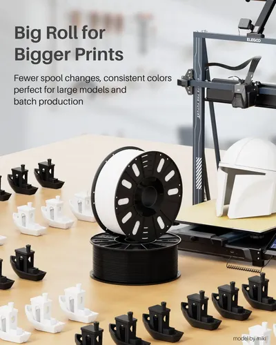 Filamento Para Impresora 3d Elegoo Pla+ De 1,75 Mm, Blanco,