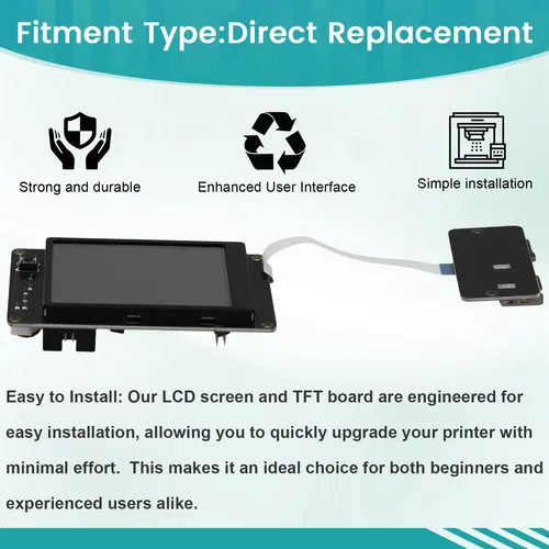 Fácil Para Impresora 3d, Pantalla Lcd Y Placa Tft. Negro