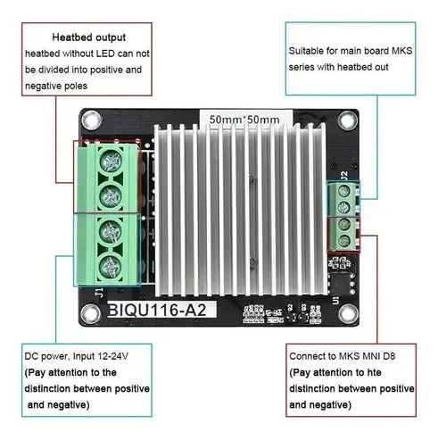 Mosfet Cama Caliente Mks Hotbed-mos V1.0 30a Impresora 3d