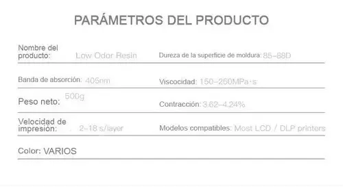Resina Creality 500g Transparente Impresora 3d Ld-002r