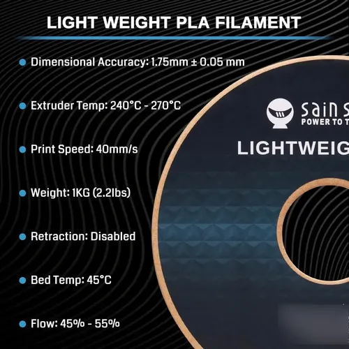 Filamento Sainsmart Lw-pla 1.75mm 1kg Pack X1