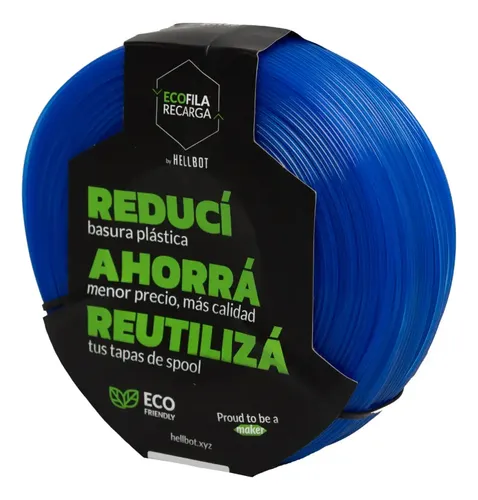 Filamento Hellbot Ecofila Recarga Pla 1,75mm 1kg V2 Color Zafiro Traslucido