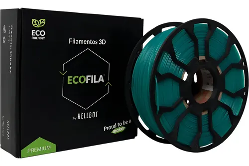 Filamento Pla Impresora 3d Hellbot Ecofila 1kg 1.75mm Color Esmeralda Traslúcido