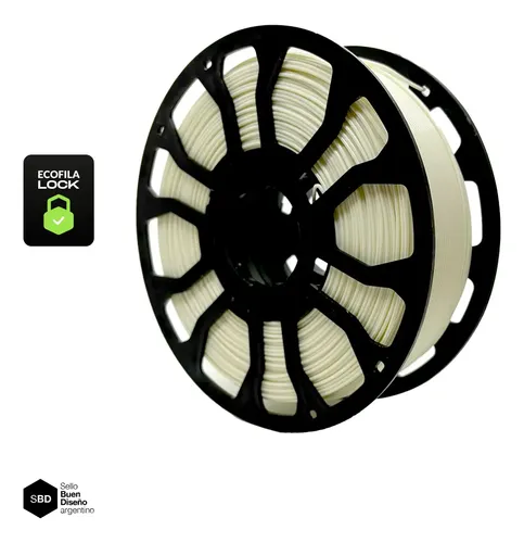 Filamento Hellbot V2 Ecofila Pla Lock 1kg Color Hueso
