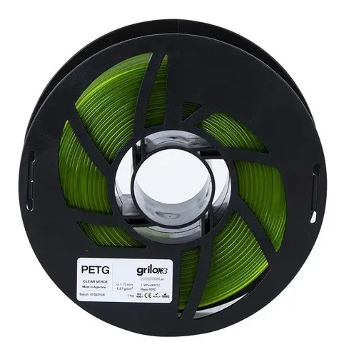 Filamento Petg 1.75mm Grilon3 Impresora 3d Colores Color Verde clear