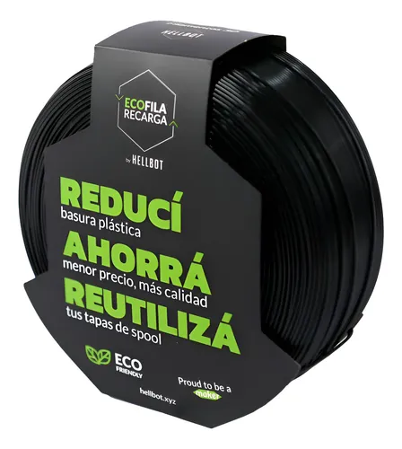 Filamento Pla Hellbot V2 Recarga Lock 1kg 1.75mm Negro