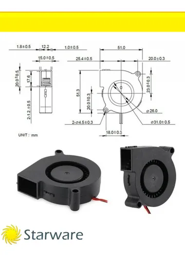 Ventilador De Capa 3d Fan Dforce M5015 12v Cooler Brushless