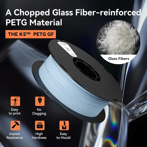Filamento Petg Fibra De Vidrio Azul 1 75mm 1kg Para 3d