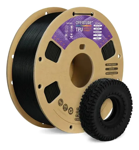 Filamento Tpu 1.75mm Negro Para Impresora 3d Flexible 1kg