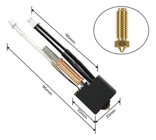 Kit 2 Hotend Metal Con Boquilla 0 4mm Alta Temperatura