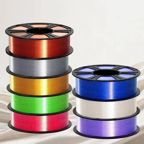 Filamento Pla Seda Metalizado Azul Real 1 75mm 1kg Plateado