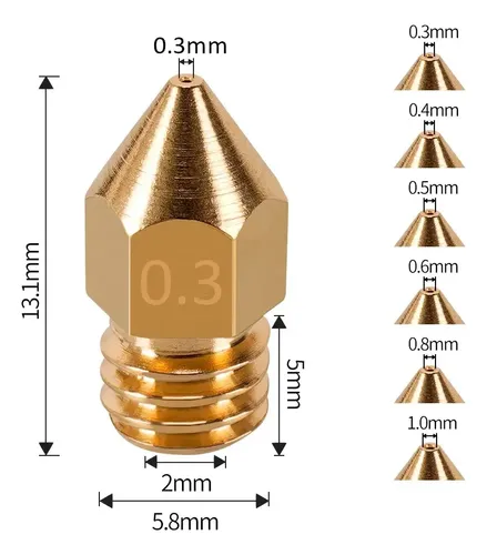 X10 Pico Nozzle Bronce Boquilla Hot End Impresora 3d Mk7 Mk8