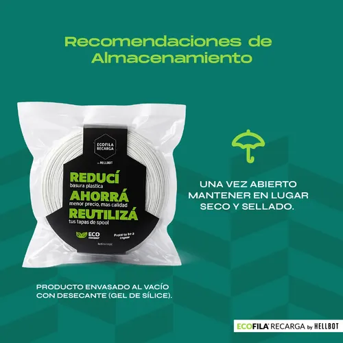 Filamento Pla Hellbot Ecofila 1.75 1kg Recarga Impresión 3d