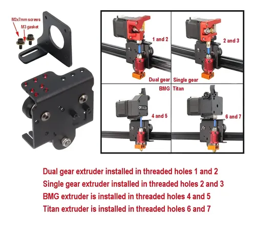 Kit Extrusor Doble Motor Y Placa Aluminio Para Impresora 3d