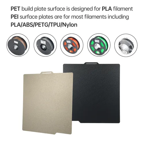 Cama Pei Build Plate Con Impresión 3d De Doble Cara, Textura