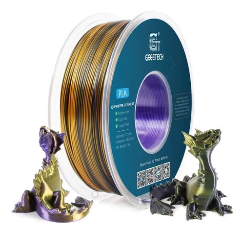 Filamento Silk Pla 1,75mm 1kg Bobina Azul Morado Negro
