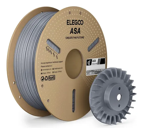 Filamento Para Impresora 3d Elegoo Asa De 1,75 Mm Deep Black 1kg