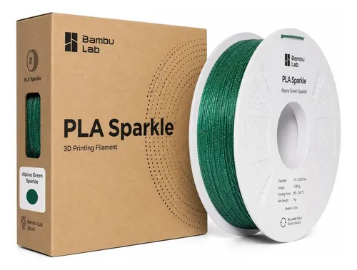 Filamento Bambu Lab Pla Sparkle 1kg – 1.75mm Impresion 3d Color Verde oscuro