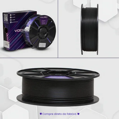 Filamento Petg Cores Volt3D, 1 kg, color negro