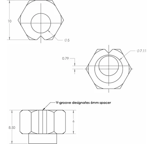 Tuerca Excéntrica Ruiwaer 15 Piezas 5mm X 10mm X 8.5mm
