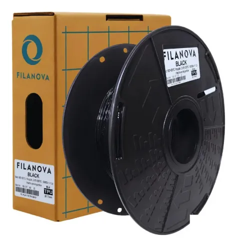 Filamento Filanova Tpu Hs Flexible 500g Impresión 3d Negro