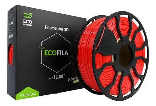 Filamento Pla Hellbot Ecofila 1.75mm 1kg Impresión 3d Color Rojo