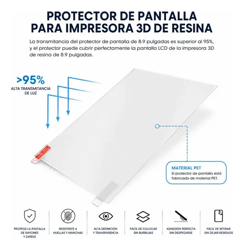 .: Protector De Pantalla Impresora De Resina 153mm X 94mm :.