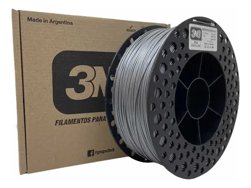 Filamento 3n3 Pla 1.75mm – Color Gris Plomo 1kg ::.. Gris