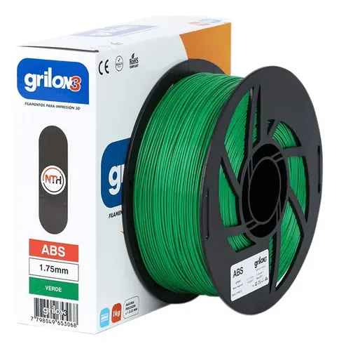 Filamento ABS 1.75mm Grilon3 Verde 1kg Impresión 3D Alta Resistencia