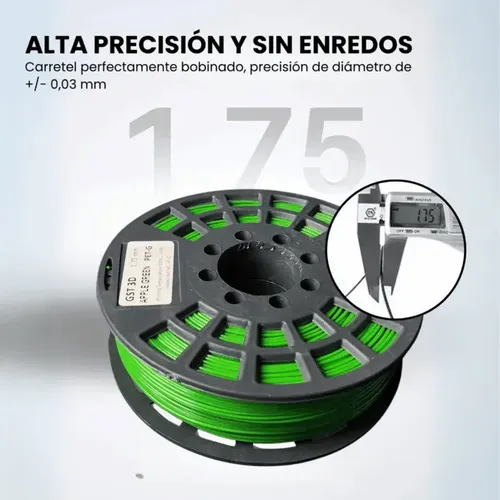 Filamento Gst3d Pla+ Premium 1.75mm 1kg 320m () Color Blanco