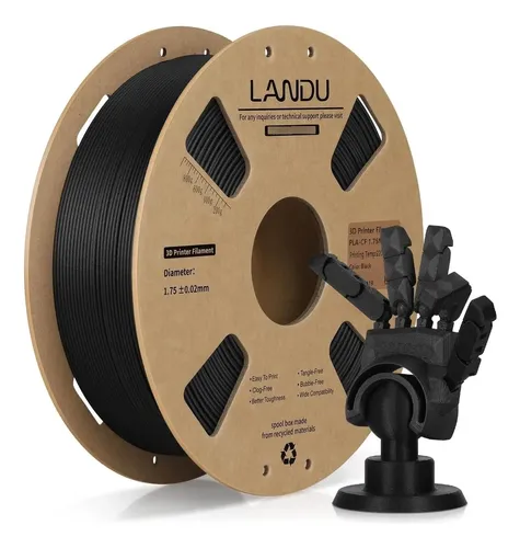 Filamento Pla Con Fibra De Carbono Landu 0,175 Cm Negro 1kg Carbon Fiber Black