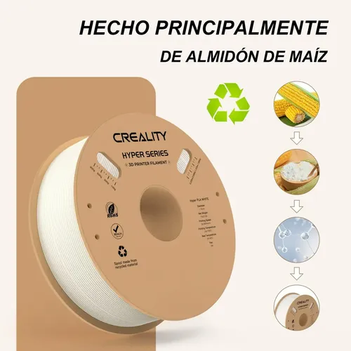 Creality Filamento Hyper Fast Pla 1,75mm 1kg Blanco