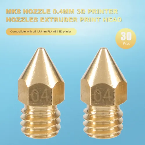 30 Piezas De Boquilla Mk8, 0,4 Mm, Boquillas De Impresora 3d