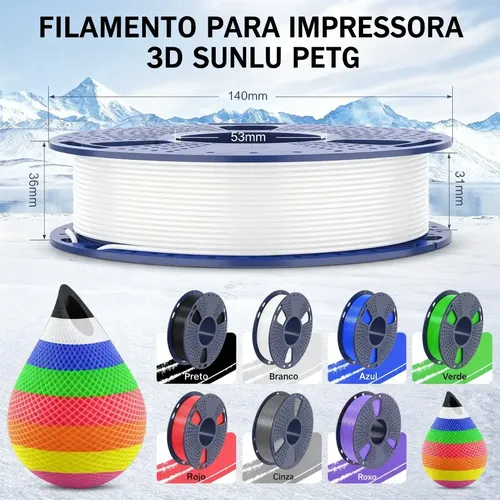 Filamento PETG Sunlu Azul de 1.75 mm y 1 kg para Impresoras 3D