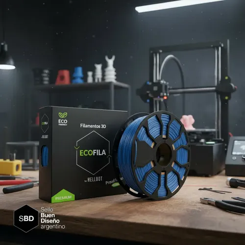 Filamento 3d Hellbot Ecofila De 1.75mm Y 1kg Cobalto