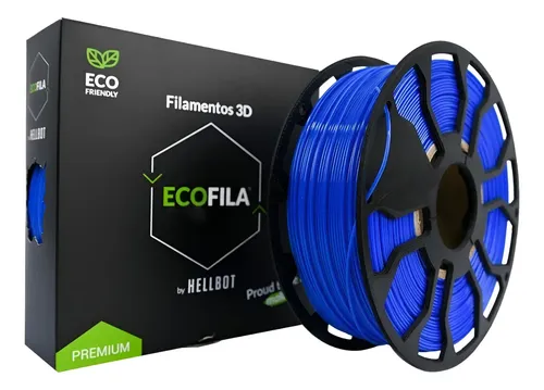 Filamento PLA Hellbot Ecofila 1kg 1.75mm Azul Impresora 3D