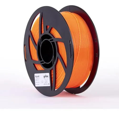 Filamento 3d Nylon 6 Grilon3 De 1.75mm Y 1kg Naranja Flúo