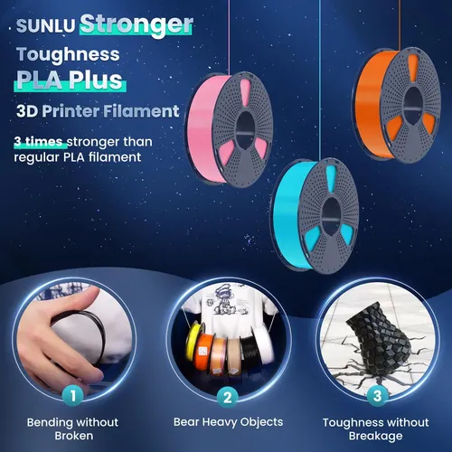 Filamento Para Impresora 3d Sunlu Pla Plus De 1,75 Mm, Bobin