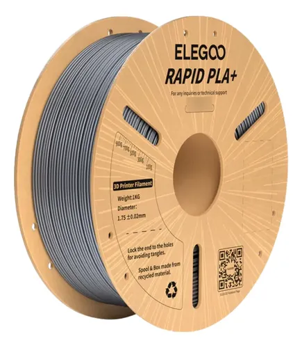 Filamento Elegoo Rapido Pla+ -1.75mm-1kg-gris 600 Mm/s