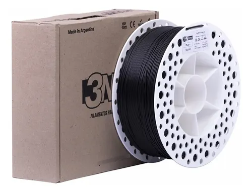 Filamento 3D PLA+ 3nMax 1.75mm Negro 1kg Impresora 3D